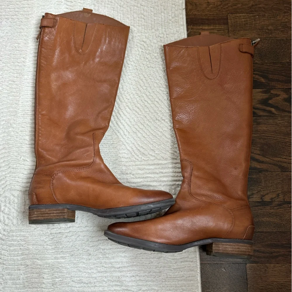 Sam Edelman Tall Leather Over-the-Knee Boots in Cognac Brown